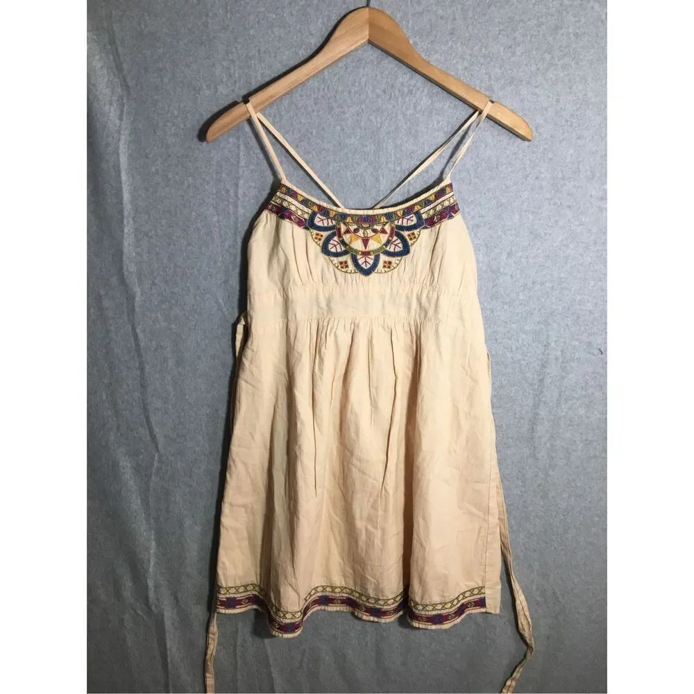 Womens Flying Tomato Dress Embroidery Boho Beachy Cotton Summer Cottage core